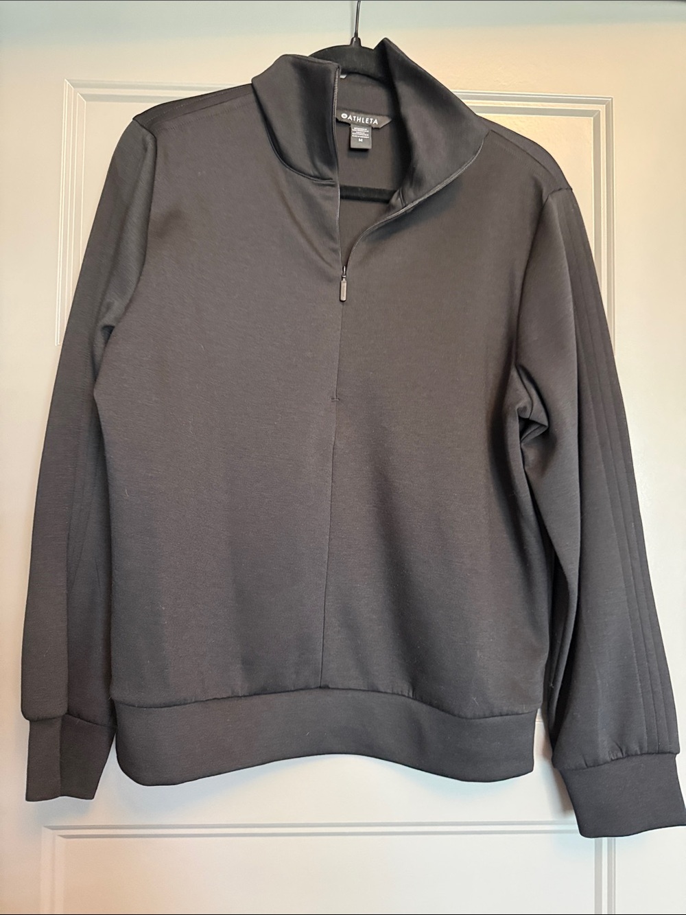 Athleta Allure Black Quarter-Zip Pullover
